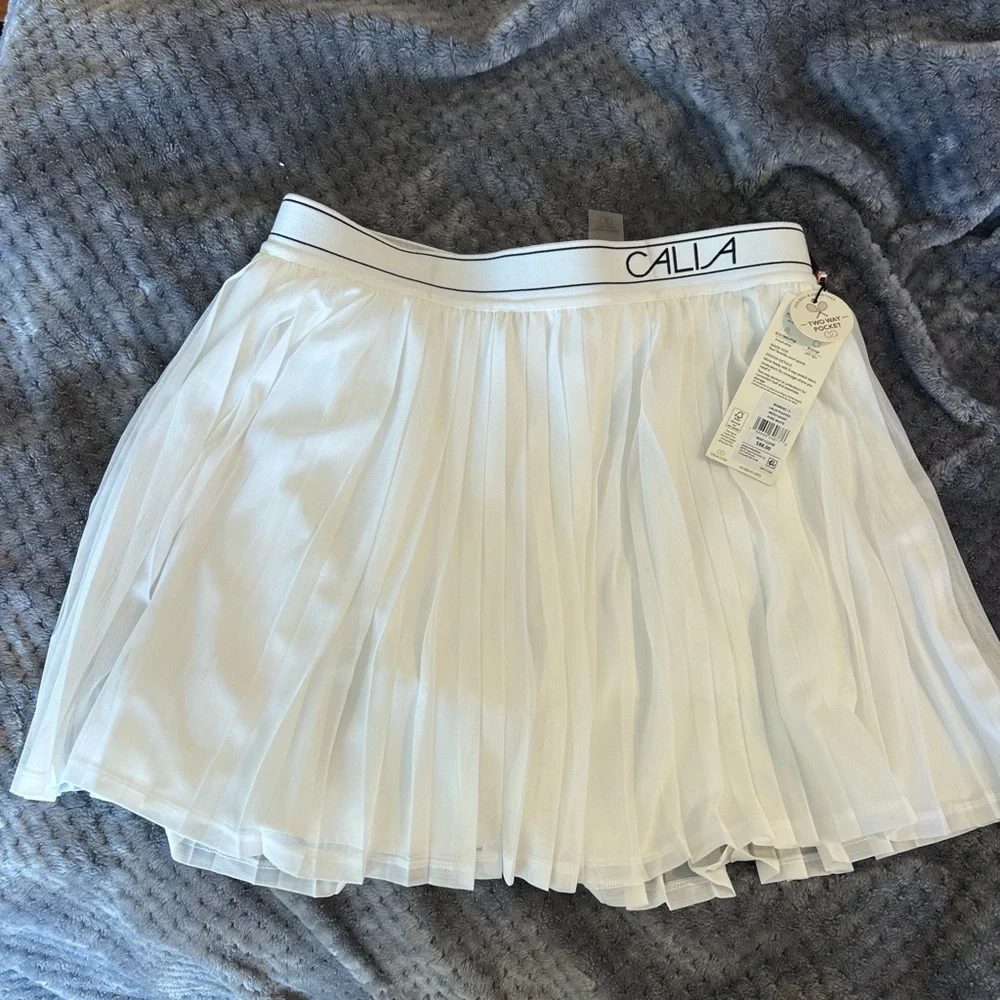 NWT Calia by Carrie Underwood Women's SzS White Pleated Tennis Pickelball Skort - Picture 1 of 7